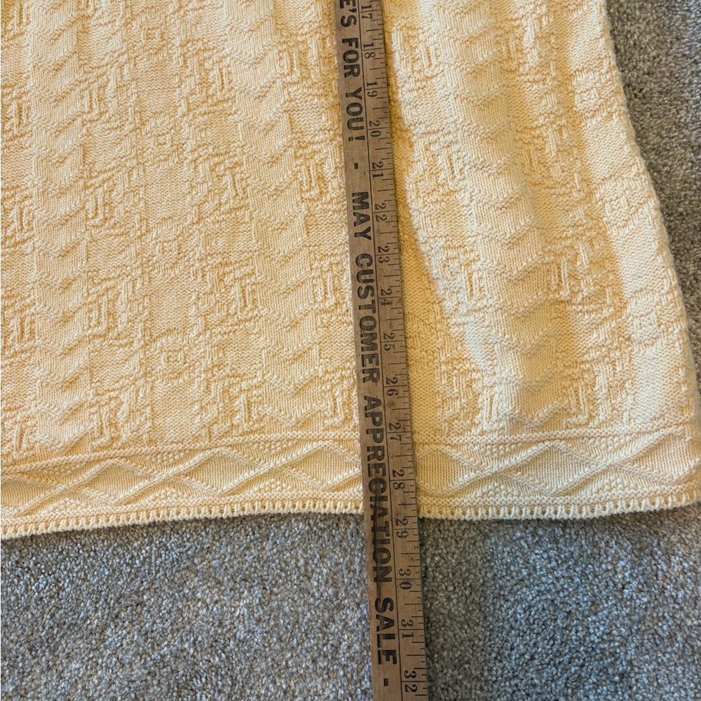 Vintage Absolutely Cotton Yellow Knit Sweater 90s Grandma core Womens XL - Picture 10 of 10